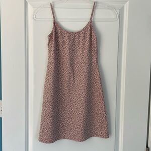Brandy Melville Pink Floral Mini Kyran Dress One Size XS/S Babydoll 90s